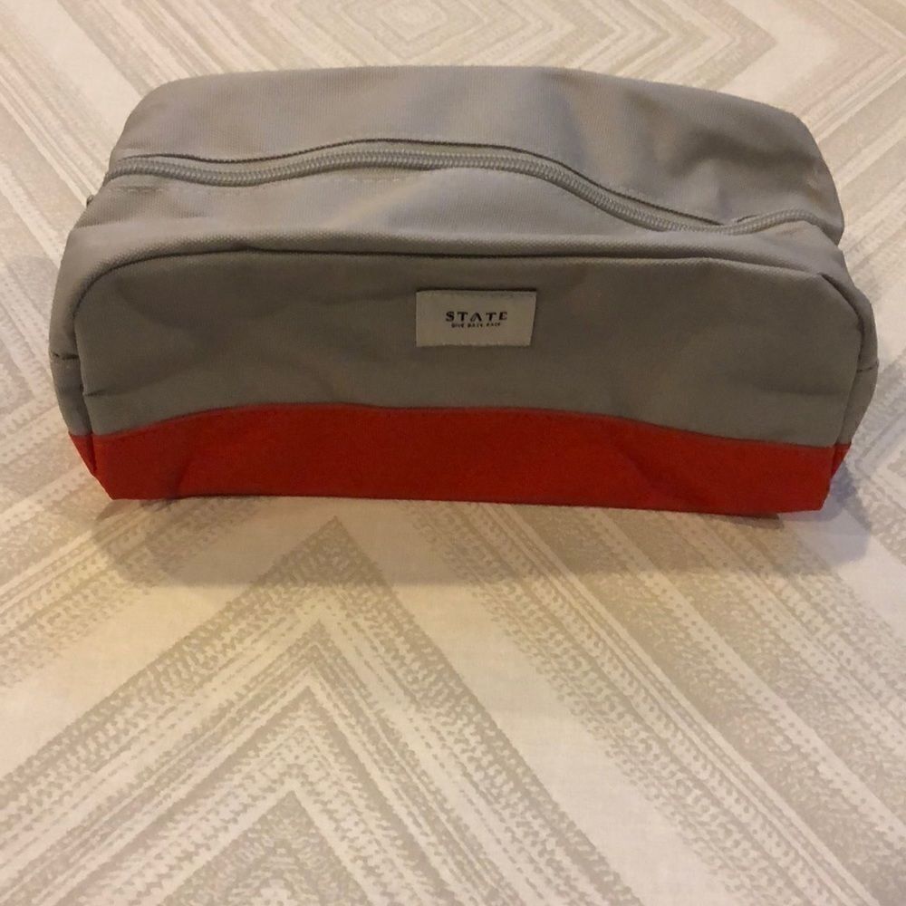 STATE Bags Grey & Orange Travel Zipper Bags